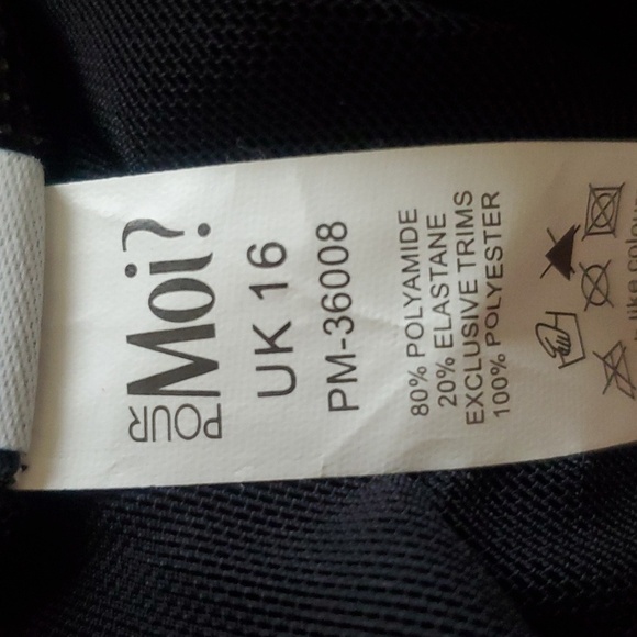 Pour Moi Black Lace-Up Front One Piece Swimsuit Size Uk 16 US 12 - Picture 9 of 9